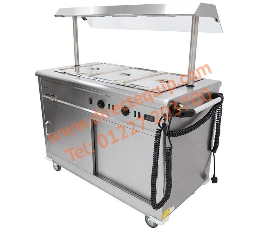 Parry Mobile Bain Marie Servery Heated Gantry W1200mm Cap: 72 Plated Meals MSB12G